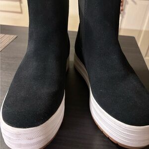 Keds Black Ankle Boots with White Soles
